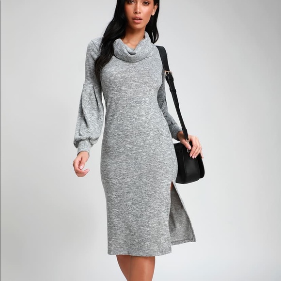 🛑SOLD🛑Lulus Cowl Neck Midi Sweater Dress - Picture 3 of 3
